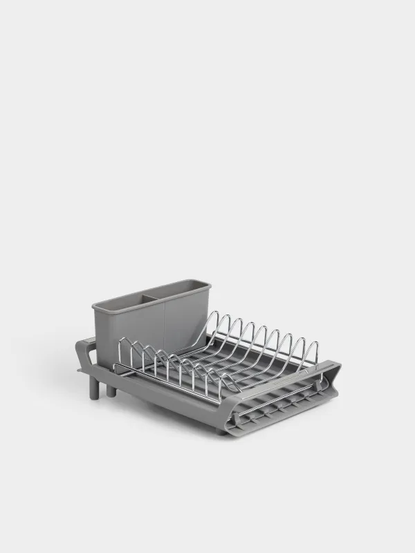 Dish dryer, 28 / 47x20 cm, with sliding tray, steel / plastic, Grey, Drying new, image-2
