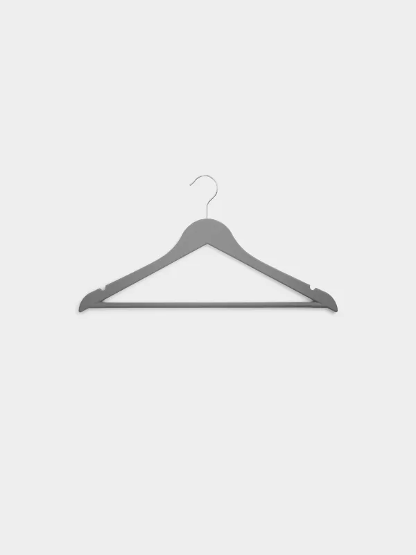 Hanger, 44 cm, 4 pcs, plastic coated, gray, Fun house , image-1
