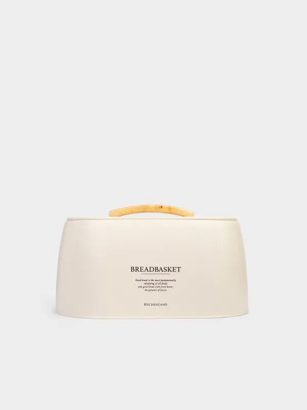 Bread box, 33x23x18 cm, metal / wood, oval, milk, Course, image-5