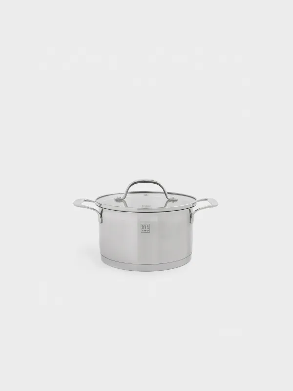 Pot with Lid, 18 cm, 2,5 l, Silver Stone, image-0