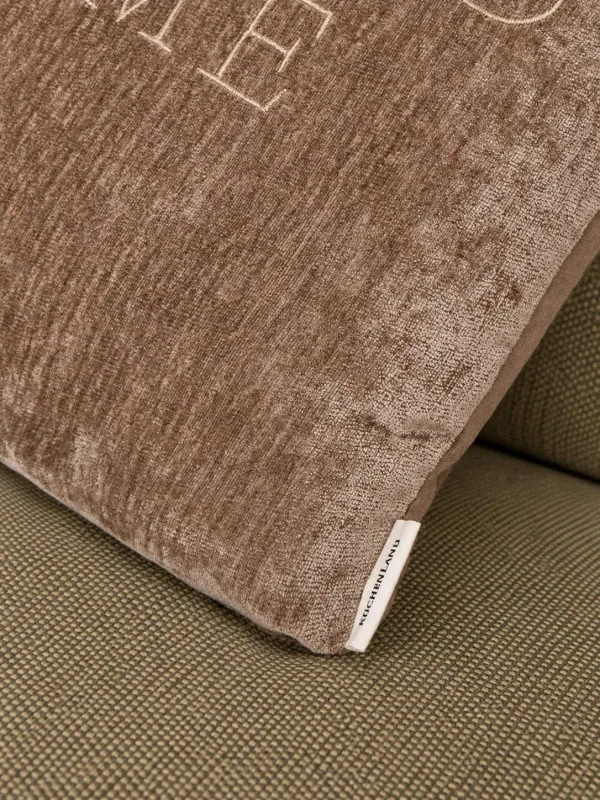 Decorative pillow, 45x45 cm, chenille / velvet, brown, Beloved home, Chenill, image-3