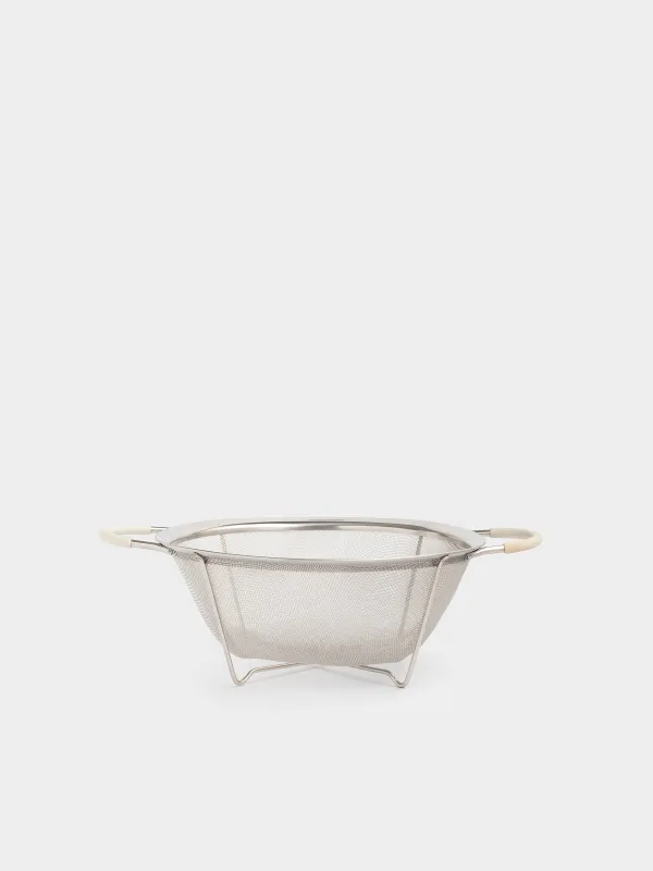 Colander, 25 cm, with two handles, steel/silicone, milk, Tammy, image-0