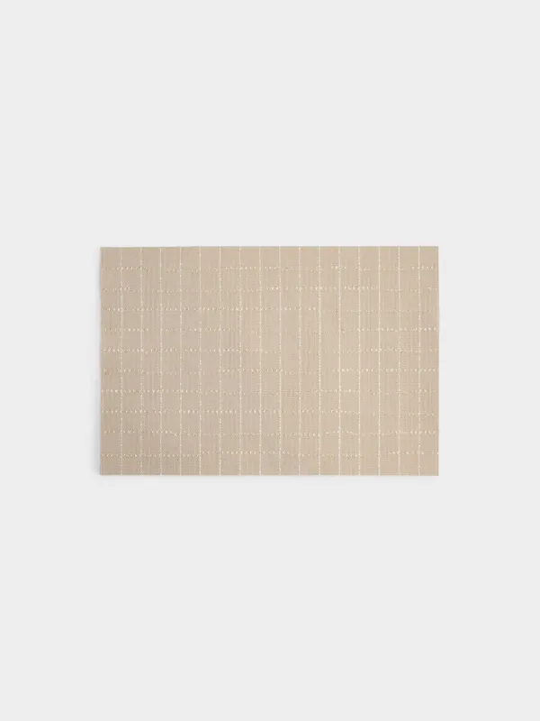 Placemat, 30x45 cm, PVC / polyester, rectangular, beige, Cage, Solid, image-0