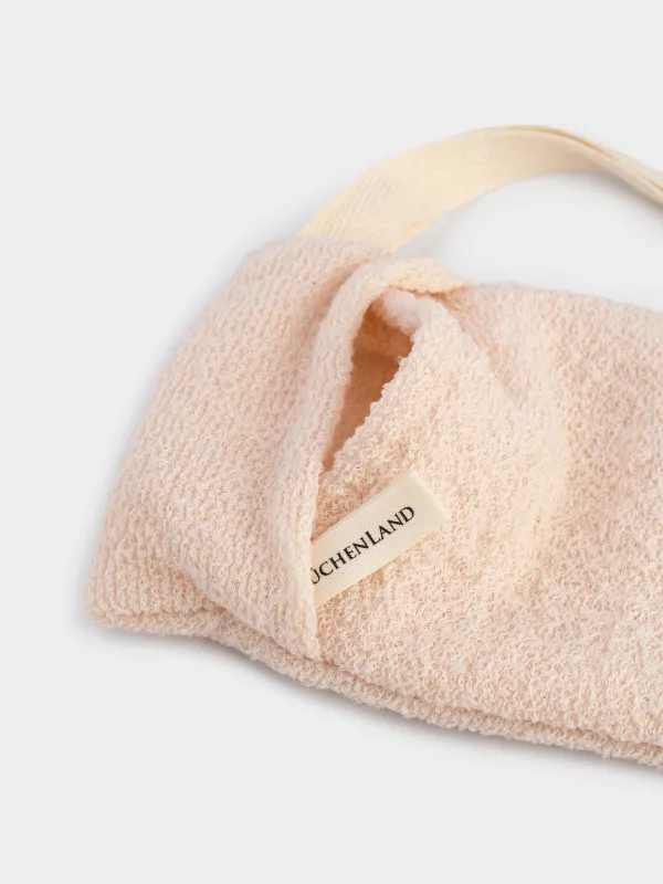 Body washcloth-soap pocket, 18 cm, nylon / cotton, beige, Unique spa, image-2