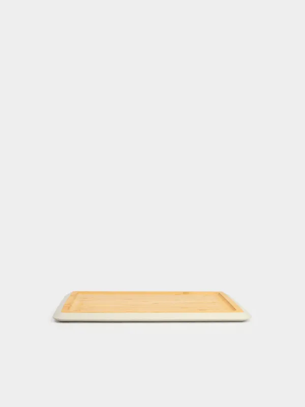 Dish, 33x24 cm, bamboo, rectangular, milk edging, Bamboo soft, image-1