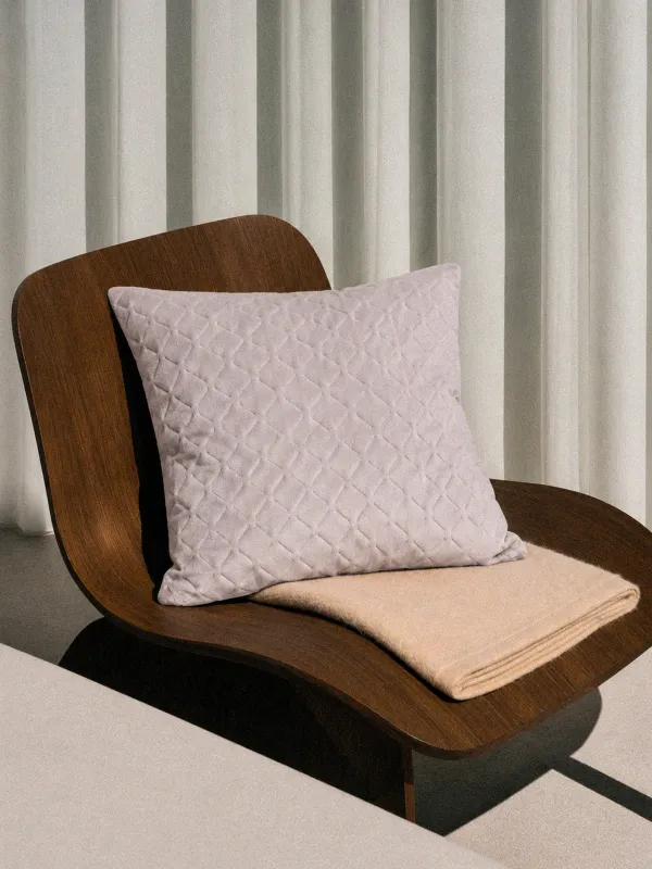 Decorative pillow, 45x45, quilted, corduroy, lilac, Rhombuses, Sewing, image-2