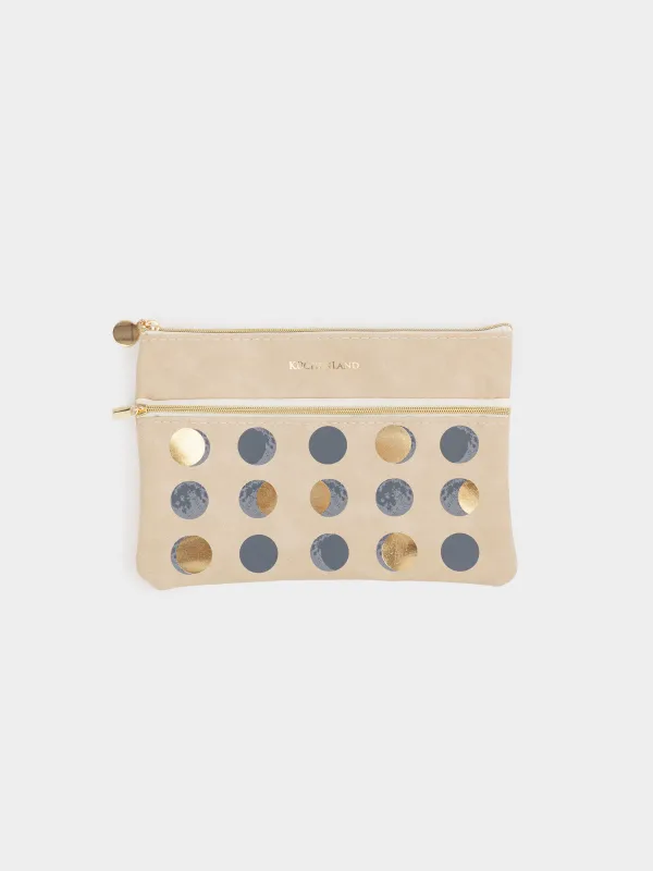 Pencil case, 21x14 cm, 2 compartments, polyurethane, silver, Moon, Eclipse, image-0