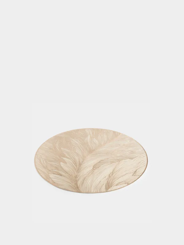 Placemat, 38 cm, PVC, round, golden, Sheet, Azhur, image-1