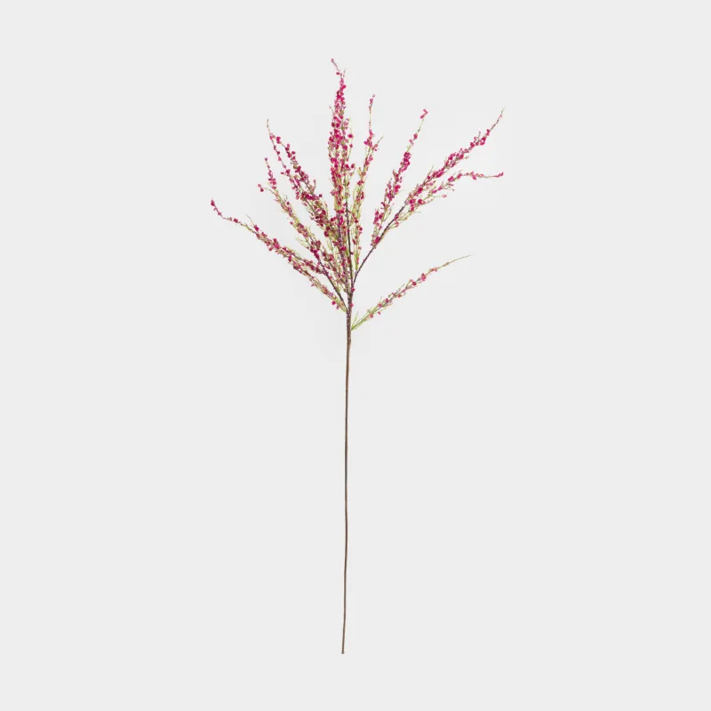 Decorative branch, 90 cm, polyester / metal, Pink genista, Flower garden