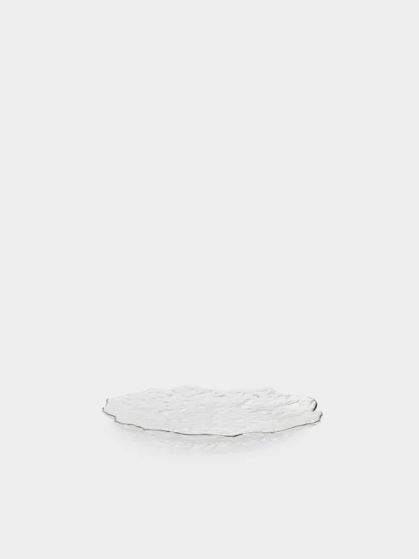 Dish, 26 cm, glass, with silver edging, Nautilus silver, image-4