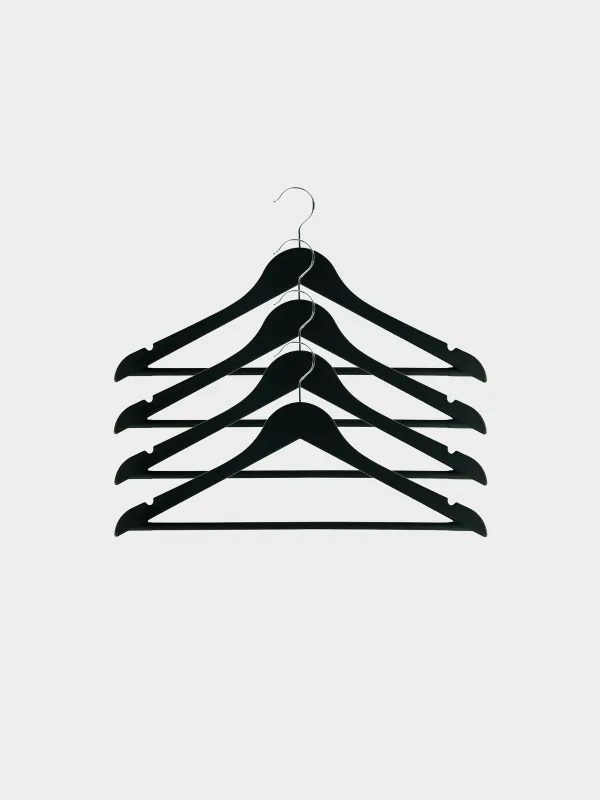Hanger, 44 cm, 4 pcs, plastic coated, black, Fun house , image-0