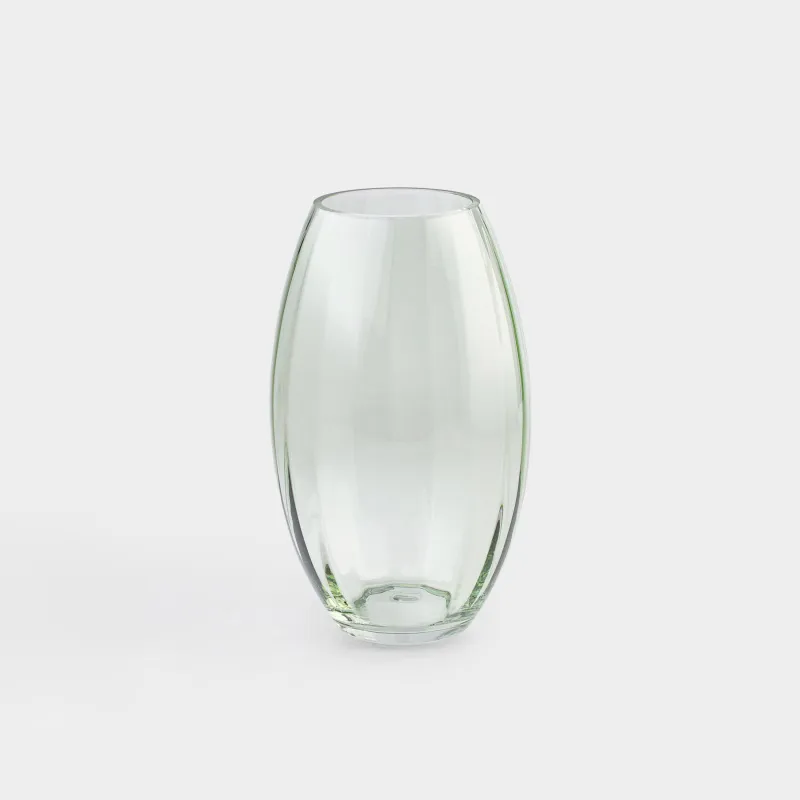 Flower vase, 24 cm, glass, green, Ledge color