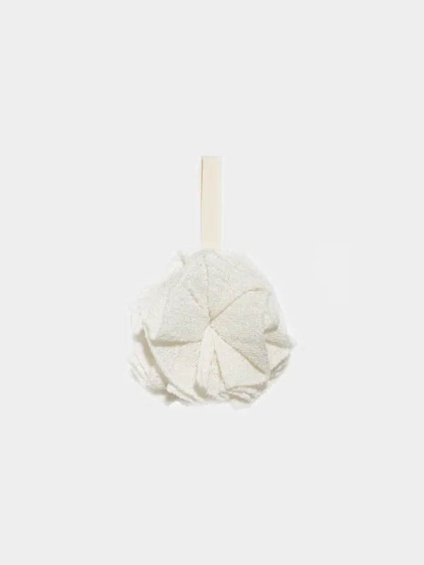 Body washcloth, 10 cm, exfoliating, polyester, milk, Bow, Unique spa, image-0