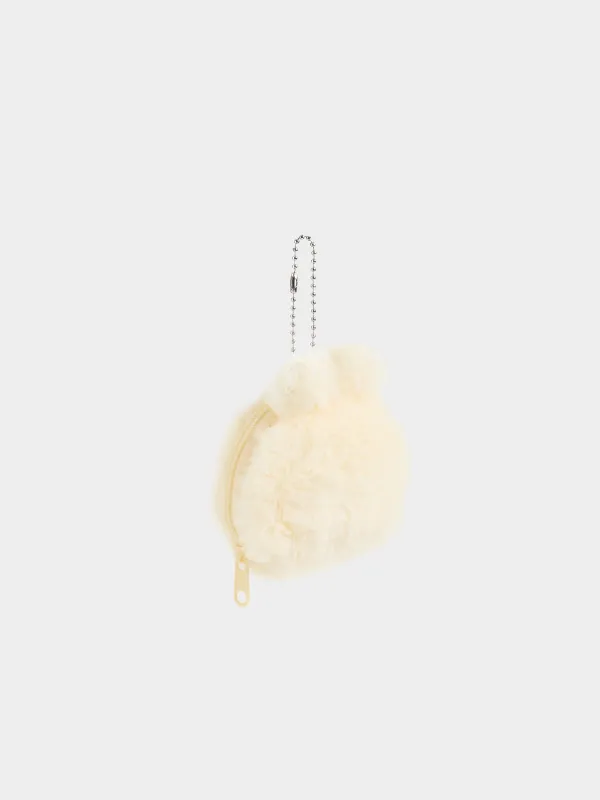 Keychain purse, 9x12 cm for children, Easter egg, plastic / polyester, milky, Rabbit, Rabbit, image-1