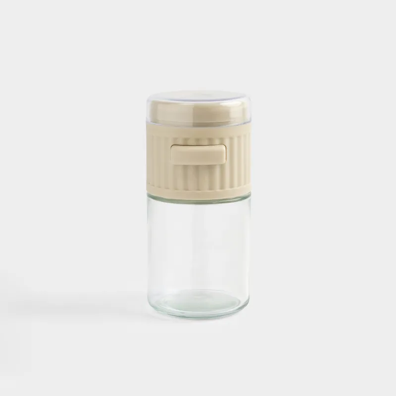Spice container, 13 cm, glass / plastic, milky, Milk kitchen