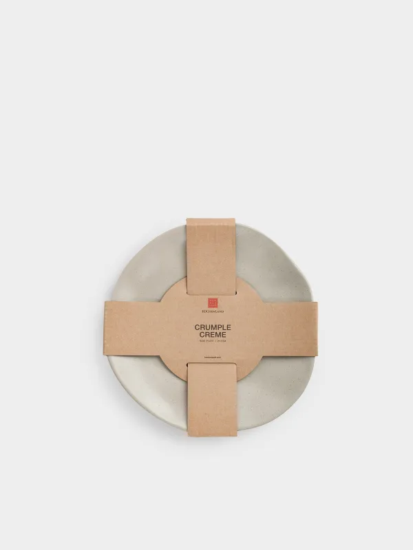 Snack plate, 23 cm, ceramic, beige, Crumpled effect, Crumple creme, image-6