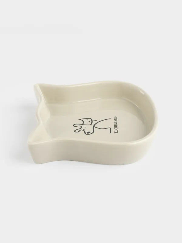 Pet bowl, 15x14 cm, 250 ml, ceramic, grey, Cat, Whiskers, image-6