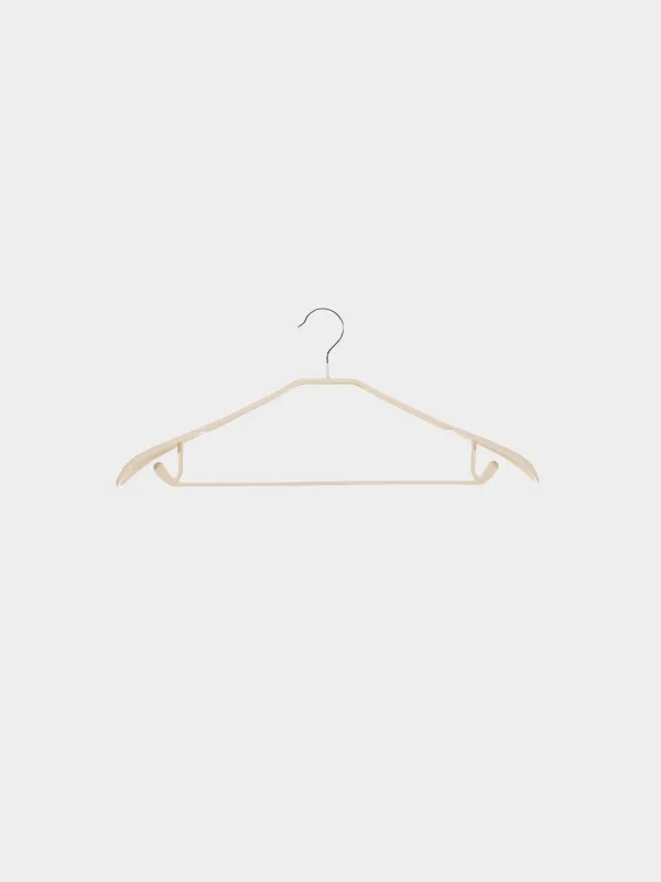 Hanger, 44 cm, with shoulder pad, with loops for trousers/skirts, metal coated, beige, Colorful house, image-0
