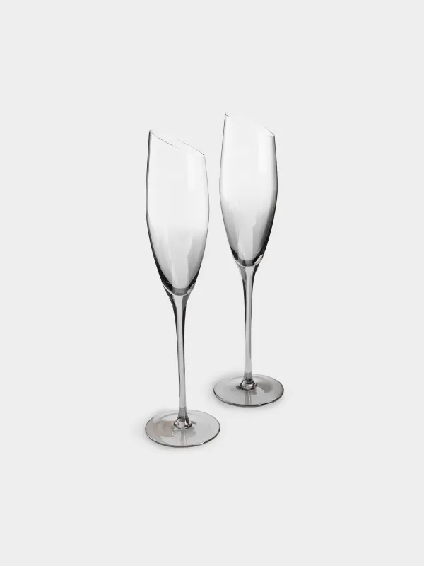 Drinking glass, 180 ml, 2 pcs, crystal glass, grey, Charm L Color, image-1