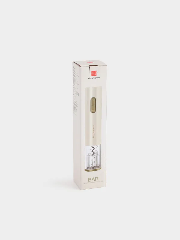 Electric corkscrew, 23 cm, with foil cutter, plastic, LED B, milky, Bar, image-4