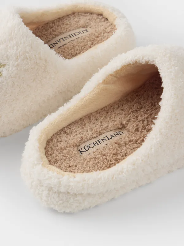 Women's slippers, homewear, size 36-37, fleece / nylon, milky brown, Needed, image-6