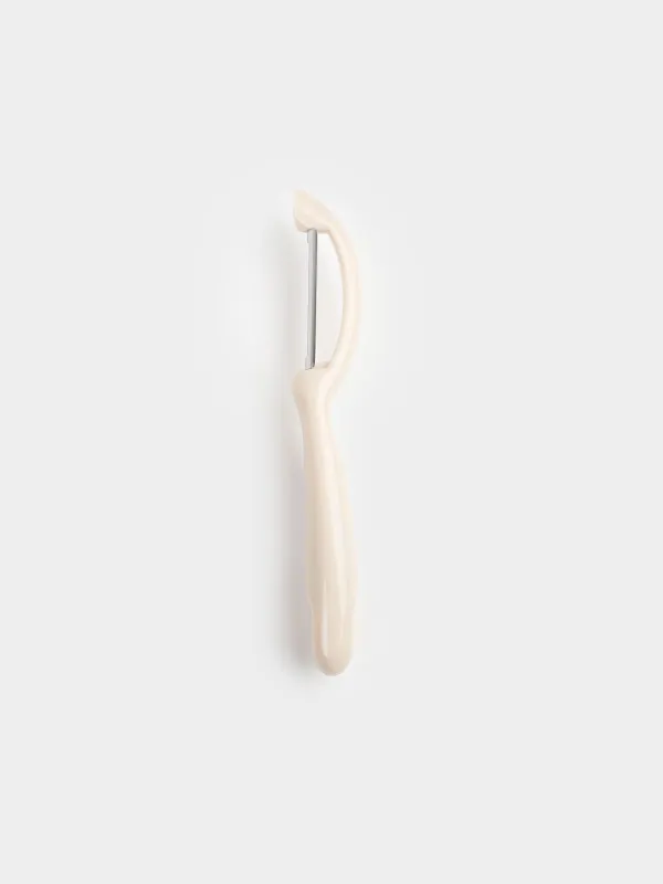 Vegetable peeler, 17 cm, steel / plastic, gray-milky, Regular, image-1