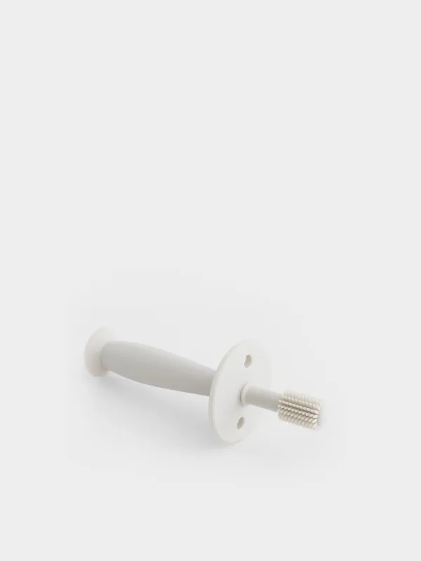 Dental brush with limiter, children's, 12 cm, silicone, beige, Kiddy, image-1