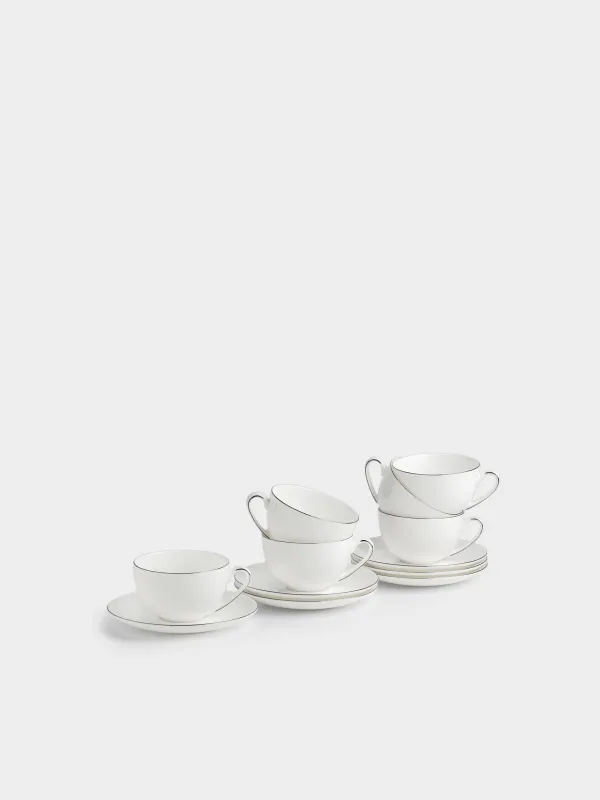 Tea pair, 6 pers, 12 pr, 250 ml, porcelain F, Antarctica, image-0