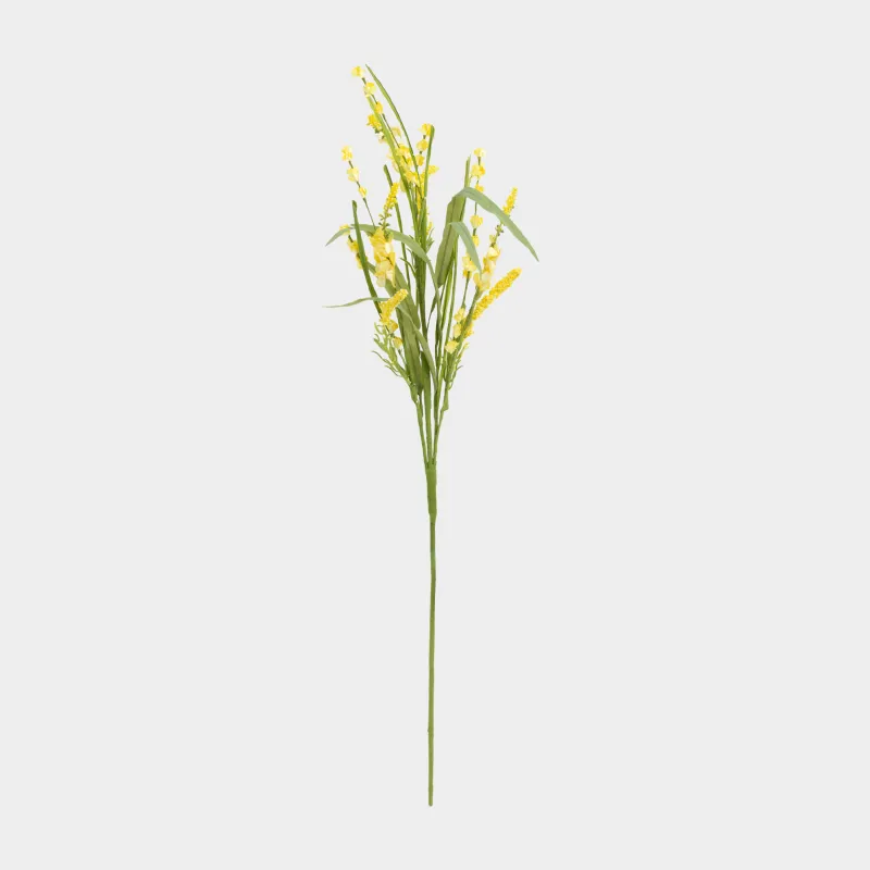Decorative branch, 86 cm, plastic / polyester, Yellow lupine, Flower garden