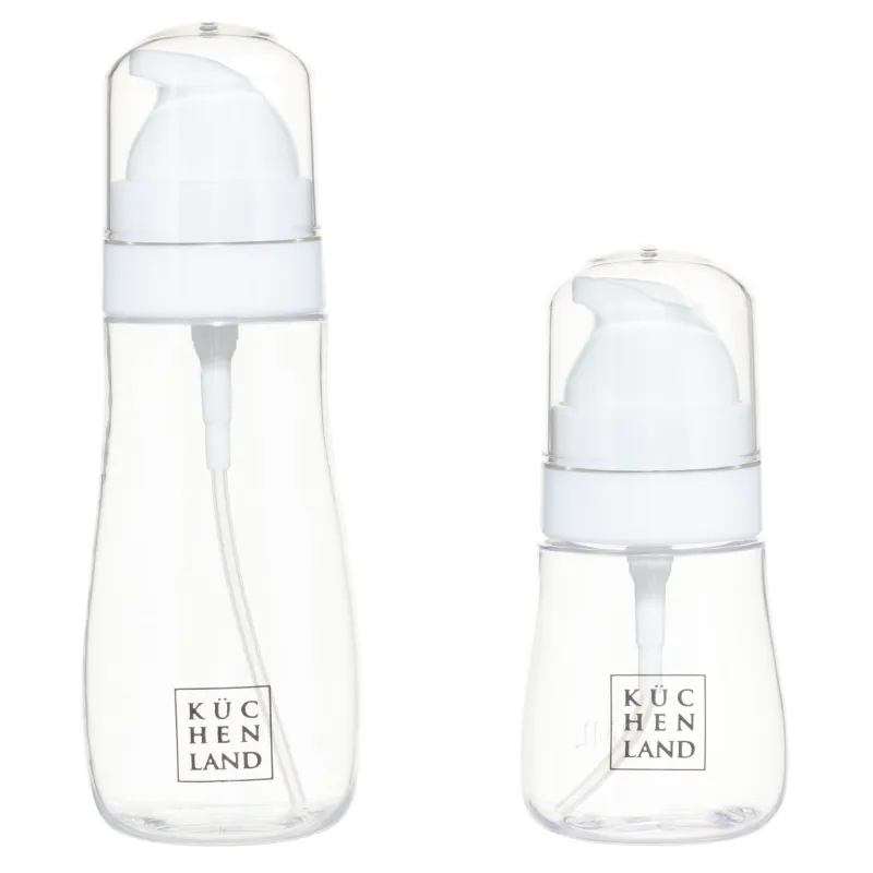 Set of travel bottles, 2 pcs, with dispenser, plastic, white, Basic, image-0