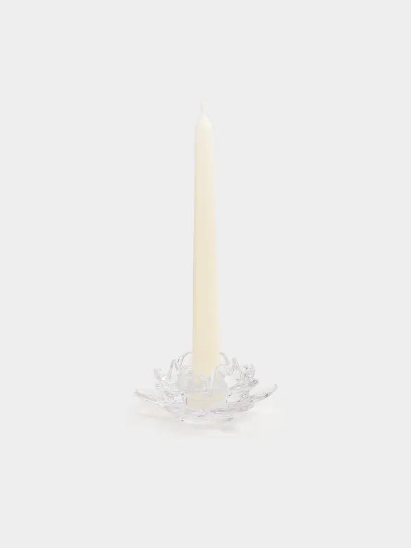 Candlestick, 12 cm, for tea / thin candle, glass, Lotus, Lotus, image-5