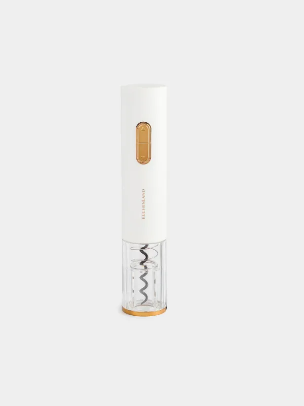 Electric corkscrew, 23 cm, with foil cutter, plastic, LED B, milky, Bar, image-0