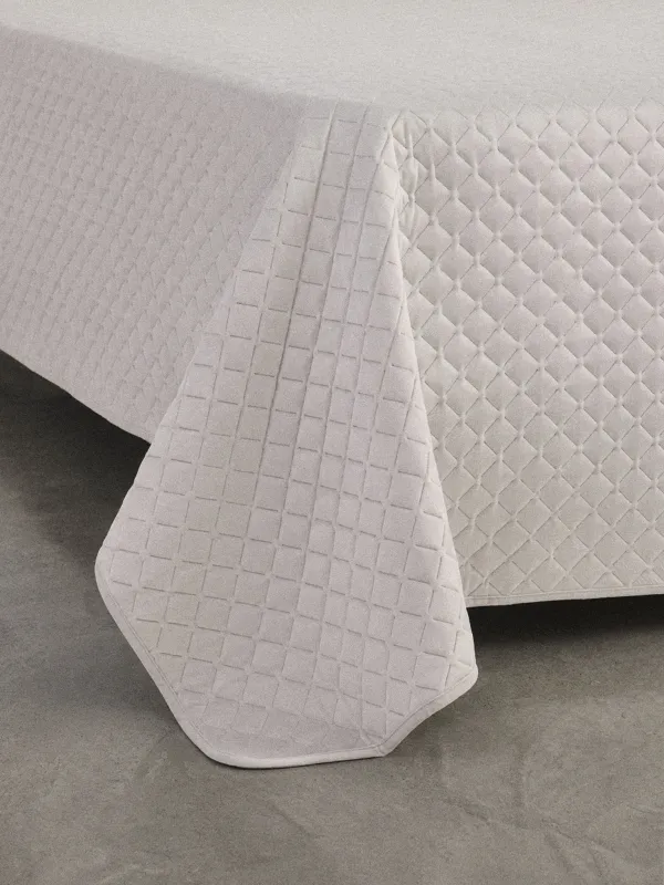 Bedspread, 220x240 cm, quilted, corduroy/microfiber, beige-gray, Stitch velvet, image-1