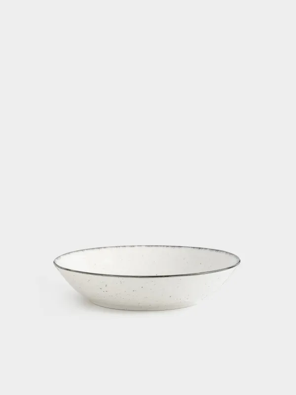 Dining set, 6 pers., 18 pr., ceramic, white-grey, speckled, Roxas, image-5