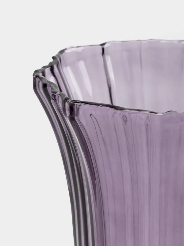 Flower vase, 25 cm, glass, purple, Ribedic, image-2