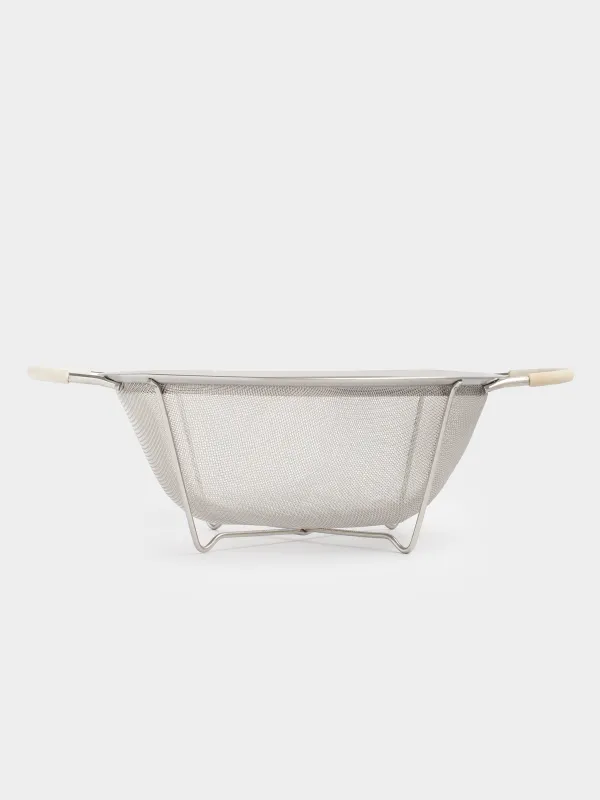 Colander, 25 cm, with two handles, steel/silicone, milk, Tammy, image-1