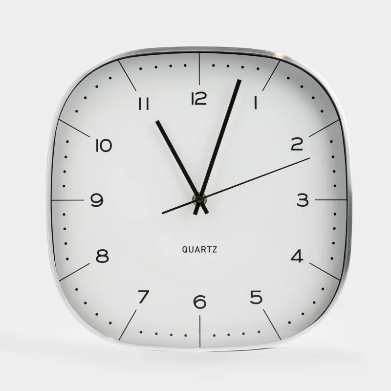 Wall clock, 29 cm, metal/glass, white-silver, Dial