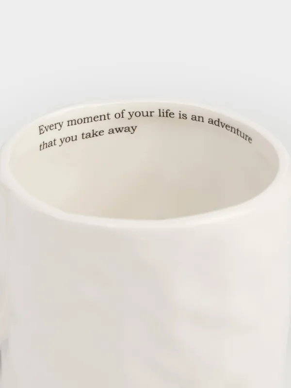 Mug, 500 ml, ceramic, milky, The taste of life, Crumple font, image-2