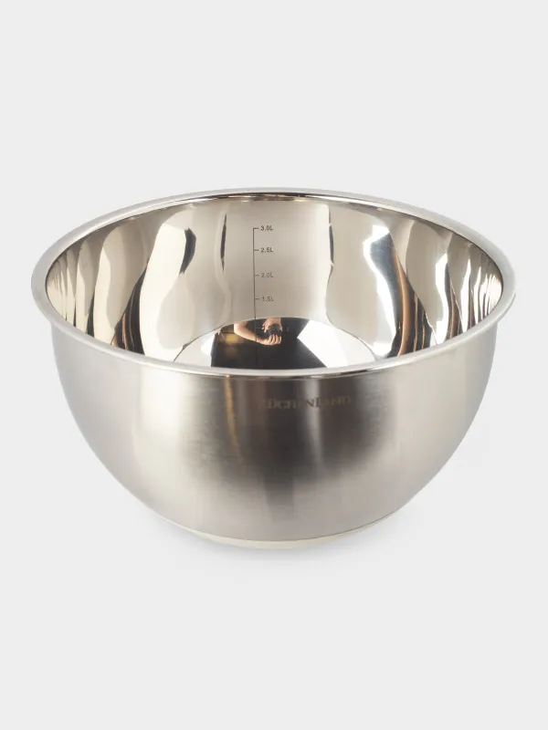 Bowl, 3/4, 5 l, 2 pcs, with lid, anti-slip bottom, steel / plastic, beige, Terra new, image-3