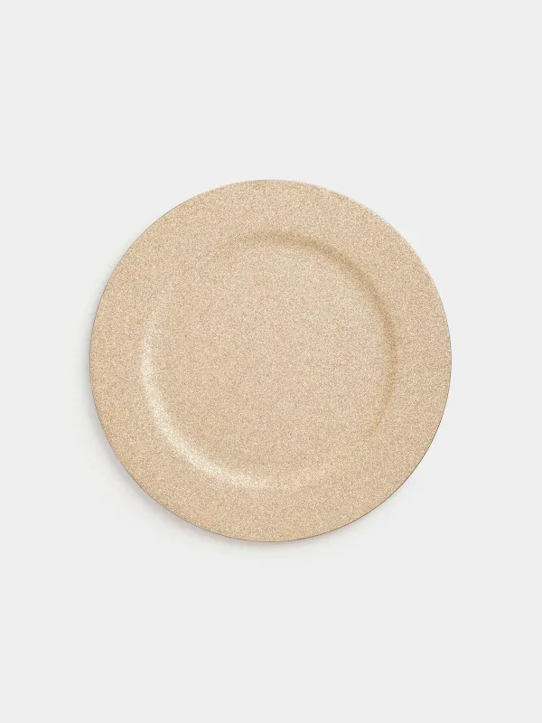 Charger plate, 33 cm, plastic, silver, plastic sparkle, image-0