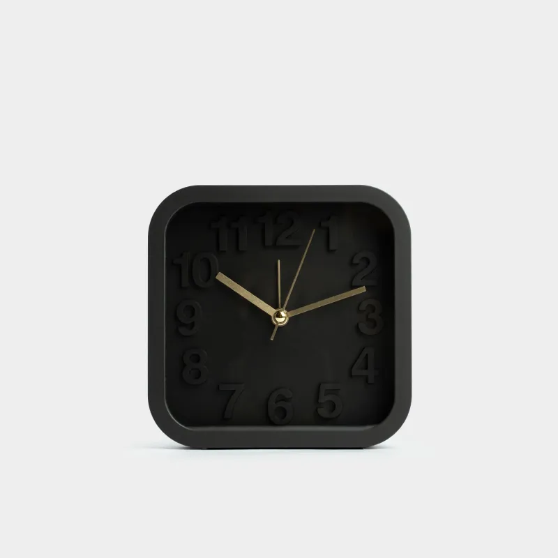 Alarm clock, 13 cm, plastic / glass, square, Black, Dial