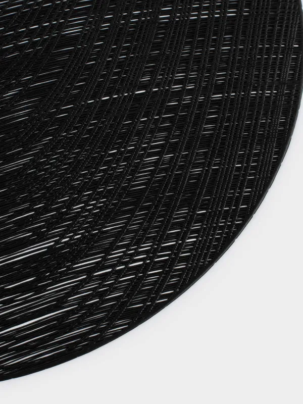 Napkin for appliances, 38 cm, PVC, round, black, Azhur Grid, image-2