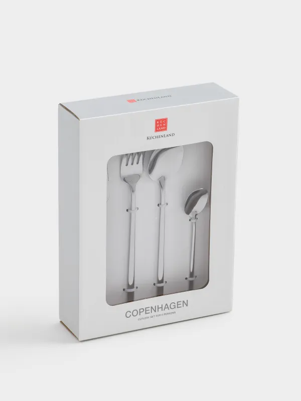 Cutlery, 6 persons, 24 items, steel, Copenhagen, image-7