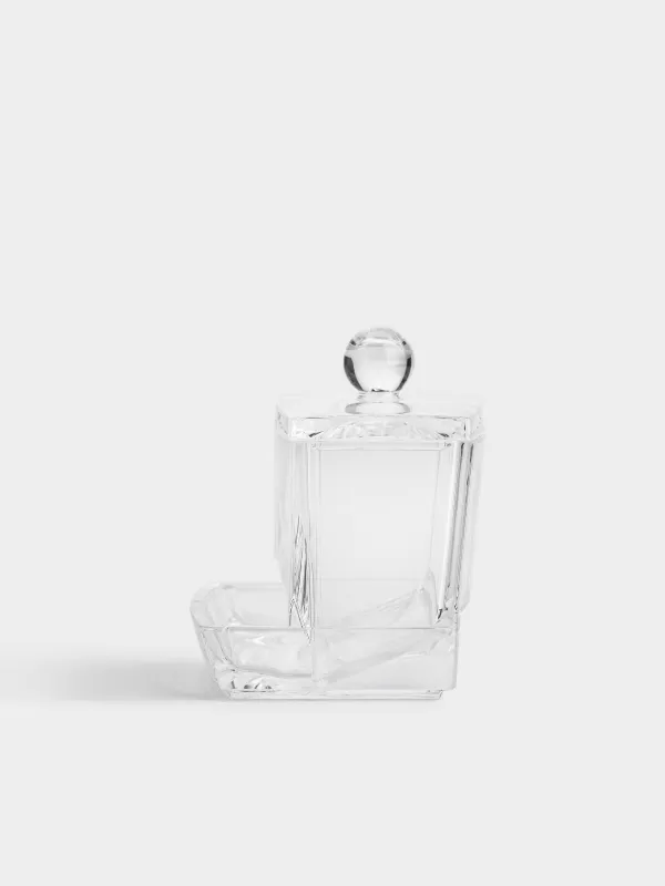 Cotton swab container, 9x10 cm, with lid, plastic, Basic, image-2