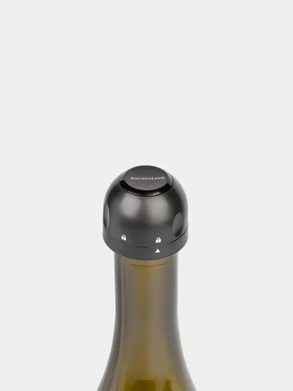 Bottle stopper, 4 cm, with locking mechanism, plastic, black, Dome, Bar, image-4