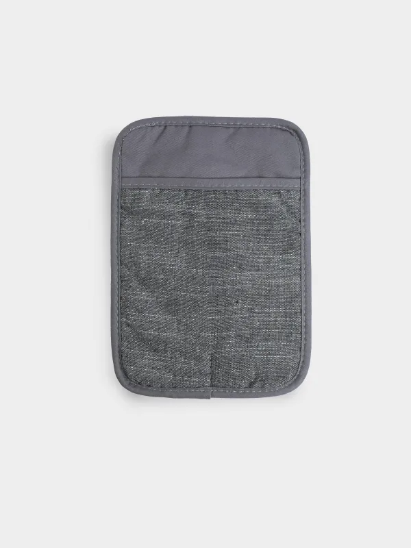 Potholder, 26x18 cm, cotton / silicone, graphite, Bakery striped, image-1