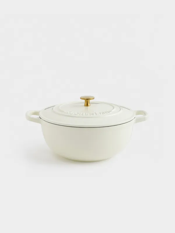Cauldron, 25 cm, 3.5 l, with lid, cast iron, milk, Light kitchen, image-1