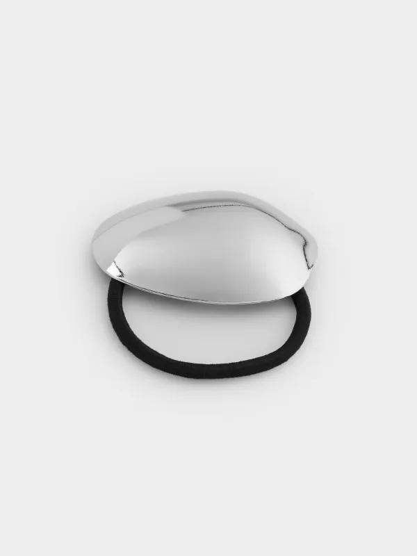 Hair tie, 5 cm, metal, silver, Hair silver, image-0