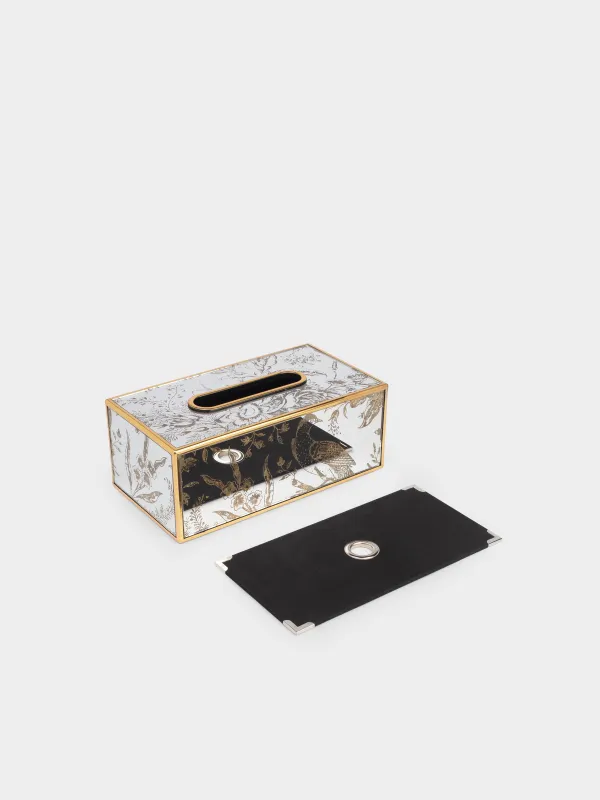 Paper napkin box, 25x13 cm, plastic / acrylic, Mirror, Bird, Bluebird, image-3