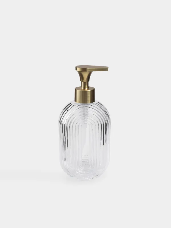 Liquid soap dispenser, 300 ml, glass / plastic, Benli, image-1